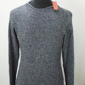 Isaia Napoli Girocollo Nautilus Donegal Navy Blue White Woven Sweater M NEW TAGS